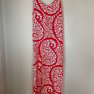 Gap Factory Hi/low maxi dress bright red adjustable spaghetti strap size med